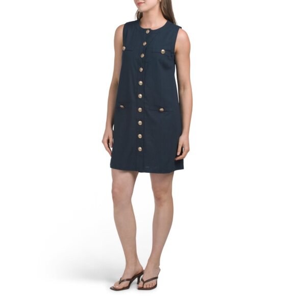ZOE & CLAIRE Navy Sleeveless Mini Dress - Picture 1 of 2